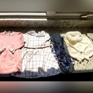 Janie and Jack dress and cardigan + Tommy Bahama swim kids lot